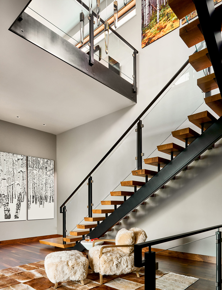 Mountain Side interior staircase
